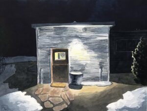 Spring in Lama / Greg Moon / Watercolor / 11.5 x 7.5 (u/f) / $350