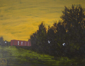 Mission Hills / Greg Moon / Gouache on Paper / 8 x 10 (uf) / 18 x 20 (f) / $235