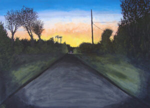 At the End of the Day / Greg Moon / Gouache on Paper / 22 x 30 (uf) / 33 x 41 (f) / $1,650